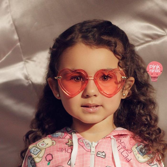 Óculos de Sol Infantil com Proteção UV400 Coração Pink