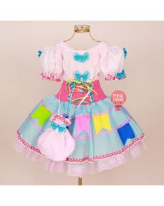 vestido-infantil-de-festa-junina-rosa-e-azul-bandeirinhas-bolsinha
