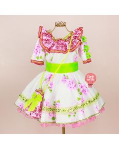 vestido-infantil-de-festa-junina-branco-e-rosa-floral-decote-ciganinha-calcola-bolsinha