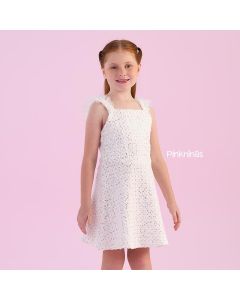 Vestido Infantil Branco Petit Cherie Brilho Ayla