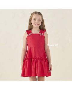 Vestido de Festa Infantil Vermelho Petit Cherie Maria Julia 100% Algodão