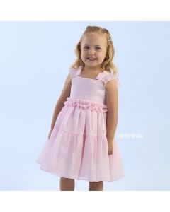 Vestido de Festa Infantil Rosa Petit Cherie Organza Pontos de Luz Mavi