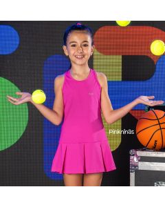 Vestido Infantil Pink Siri Kids + Short Ayla - Linha Fitness