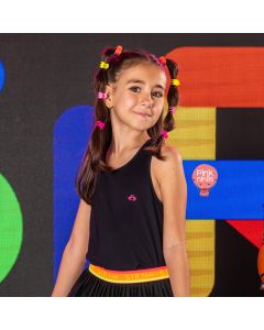 Regata Infantil Feminina Siri Kids Detalhes Neon - Linha Sport